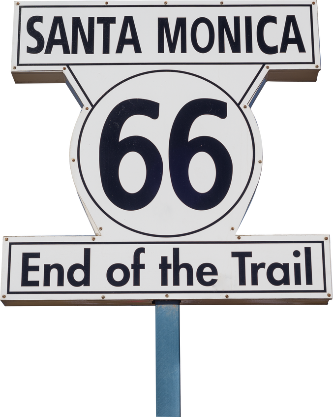 Route 66 End of Trail Road Sign